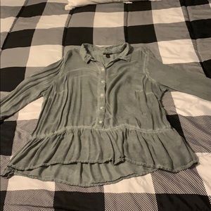 Distressed ANA peplum shirt